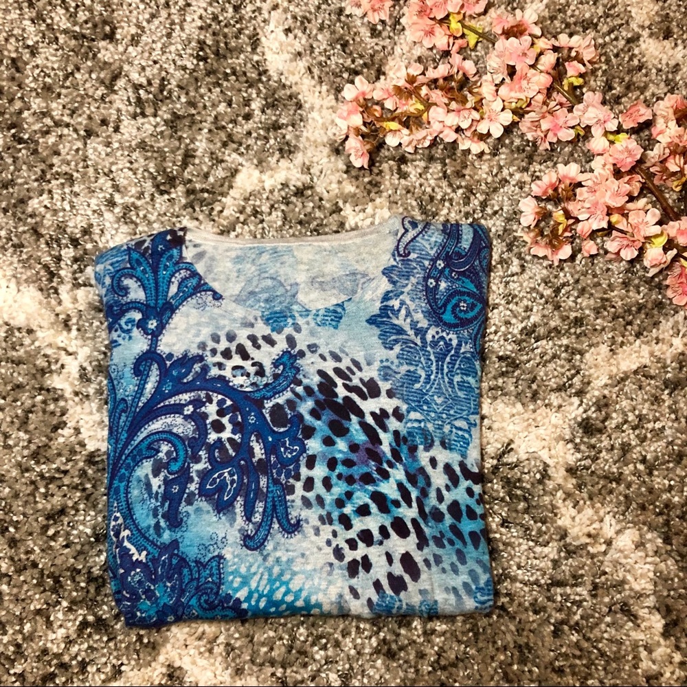 3/$15  Boutique Cheetah and Paisley Multiprint Top